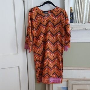 Missoni Multicolor Zigzag Long Sleeve Dress